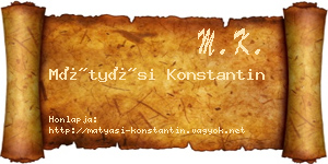 Mátyási Konstantin névjegykártya